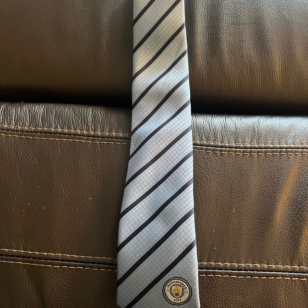 Manchester City FC Blue Striped Tie